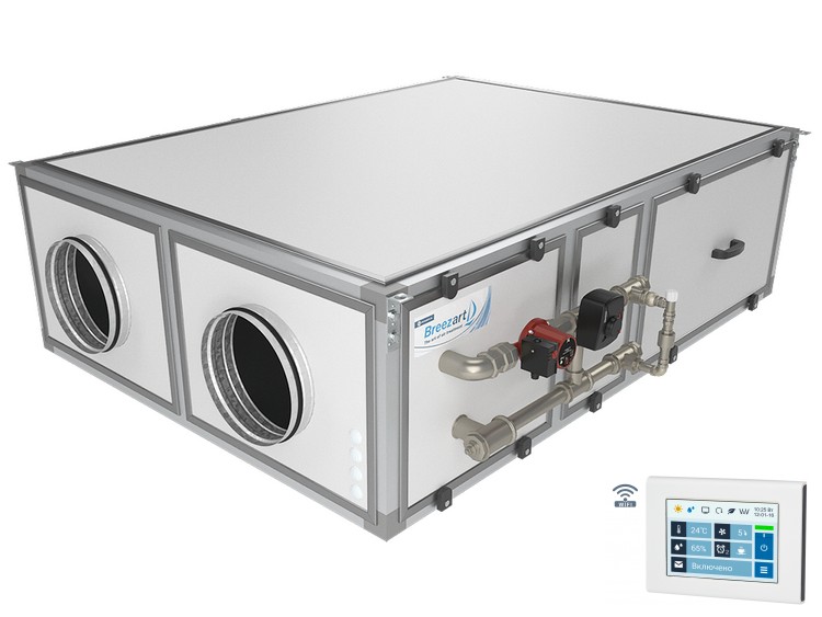 Breezart 1000 Aqua RP SB – подвесная вентустановка для приточно-вытяжной вентиляции с рекуперацией в частном доме